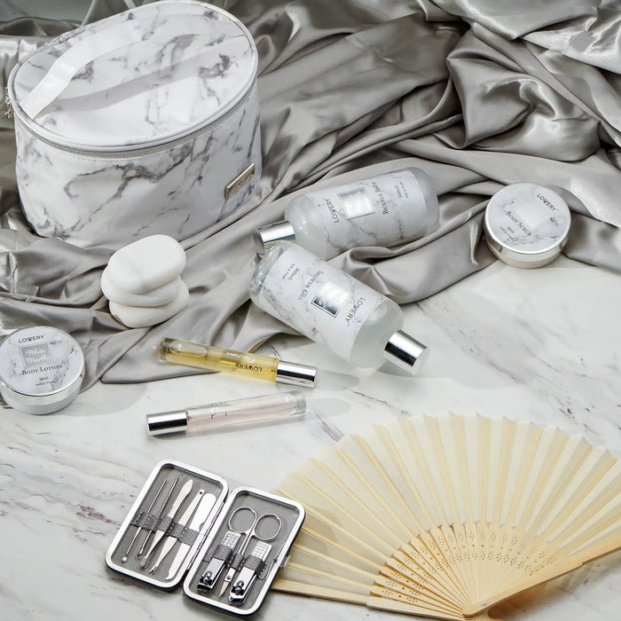 19PC MASSAGE BODY CARE KIT, RELAXATION MARBLE SPA BEAUTY BAG