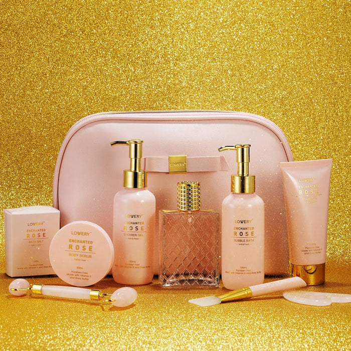 ENCHANTED ROSE SELF CARE KIT - PERFUMES, JADE ROLLER & MORE