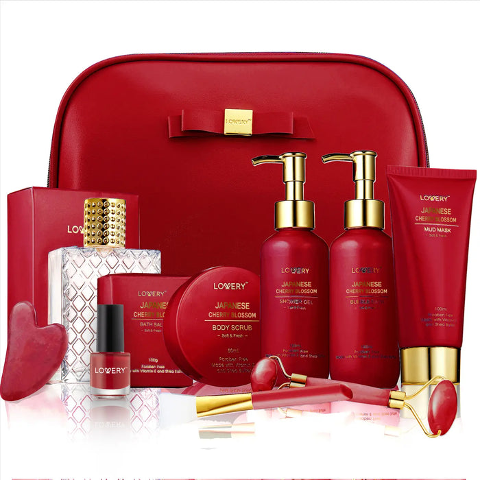 LUXURY JAPANESE CHERRY BLOSSOM BODY CARE SPA GIFT SET - 11PC