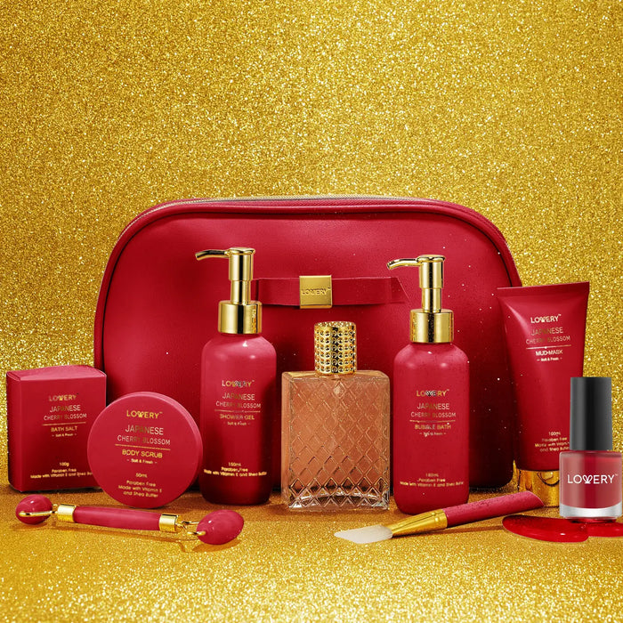 LUXURY JAPANESE CHERRY BLOSSOM BODY CARE SPA GIFT SET - 11PC