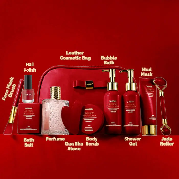 LUXURY JAPANESE CHERRY BLOSSOM BODY CARE SPA GIFT SET - 11PC