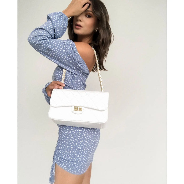 NEW! IMMA DIAMOND STITCHED MEDIUM HANDBAG