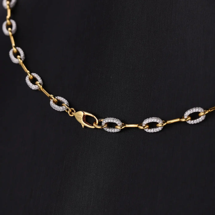 CLASSIC OVAL HORSEBIT CHAIN NECKLACE IN GOLD DIPPED STERLING SILVER