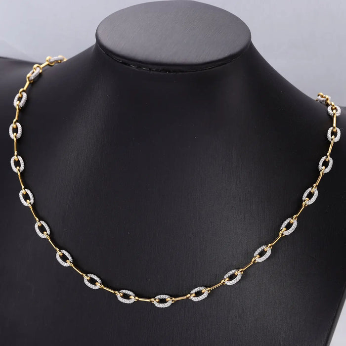 CLASSIC OVAL HORSEBIT CHAIN NECKLACE IN GOLD DIPPED STERLING SILVER