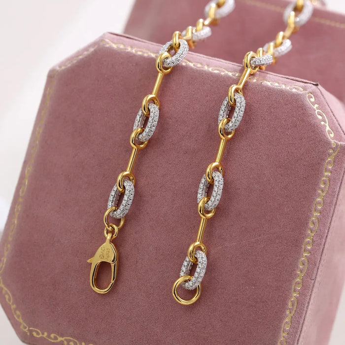 CLASSIC OVAL HORSEBIT CHAIN NECKLACE IN GOLD DIPPED STERLING SILVER
