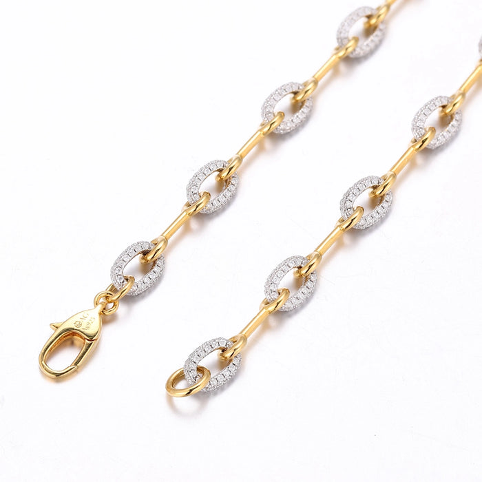 CLASSIC OVAL HORSEBIT CHAIN NECKLACE IN GOLD DIPPED STERLING SILVER