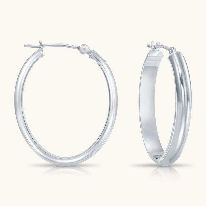 14K GOLD OVAL HOOPS WITH CLASSIC DESIGN