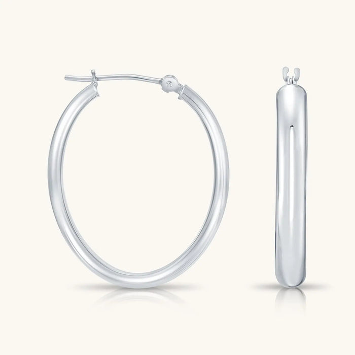 14K GOLD OVAL HOOPS WITH CLASSIC DESIGN