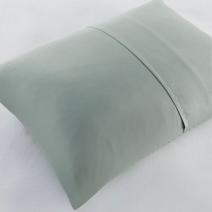 WAFFLE WEAVE TEXTURED ALL SEASON COMFORTER SET, SAGE GREEN