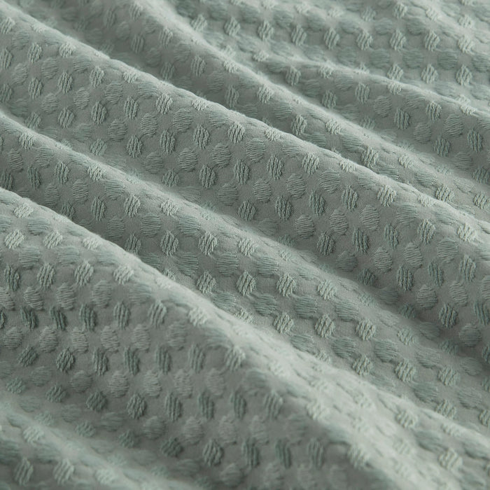 WAFFLE WEAVE TEXTURED ALL SEASON COMFORTER SET, SAGE GREEN