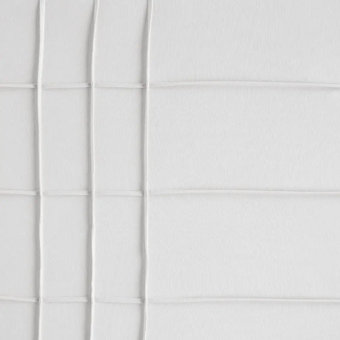 GRID PATTERN SOFT WASHED PLEATED DUVET COVER SET, WHITE