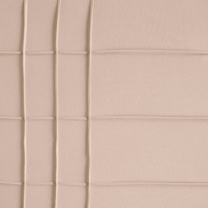 GRID PATTERN SOFT WASHED PLEATED DUVET COVER SET, BLUSH