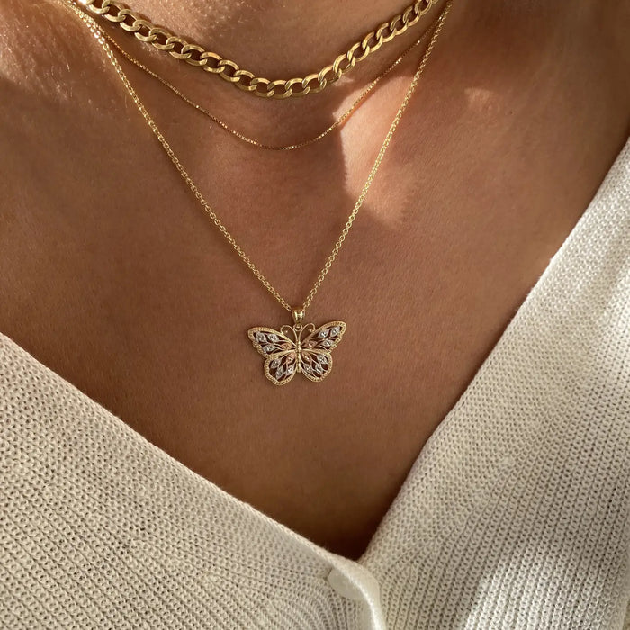 GOLD BUTTERFLY NECKLACE - NO CHAIN