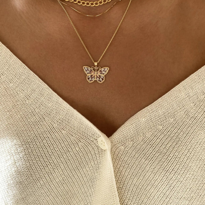 GOLD BUTTERFLY NECKLACE - NO CHAIN