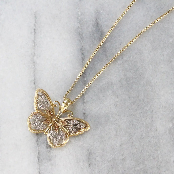 GOLD BUTTERFLY NECKLACE - NO CHAIN