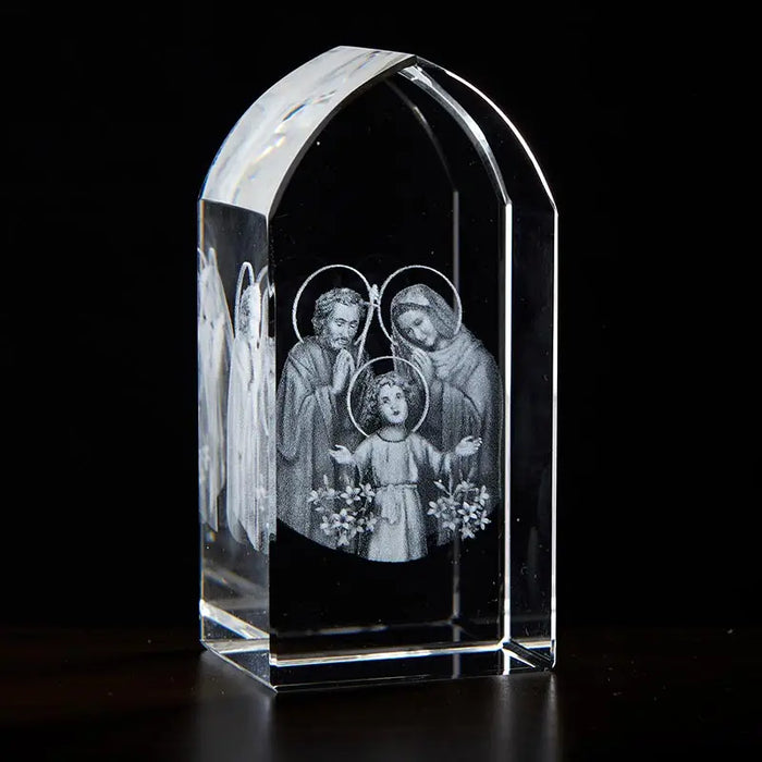 HOLY FAMILY ETCHED GLASS