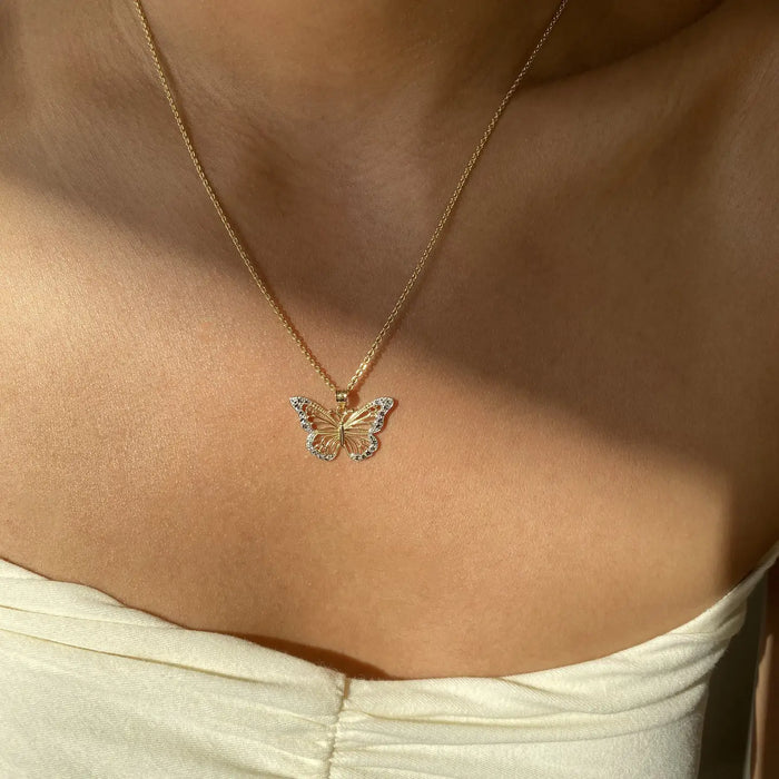 GOLD BUTTERFLY NECKLACE - NO CHAIN