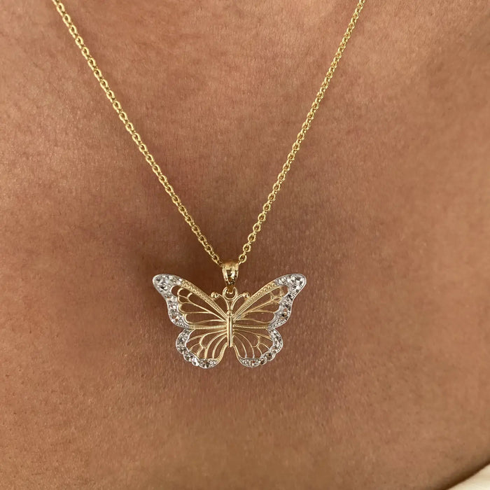 GOLD BUTTERFLY NECKLACE - NO CHAIN
