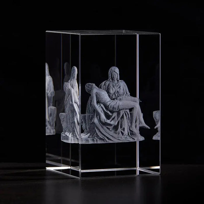 SQUARE ETCHED GLASS PIETA