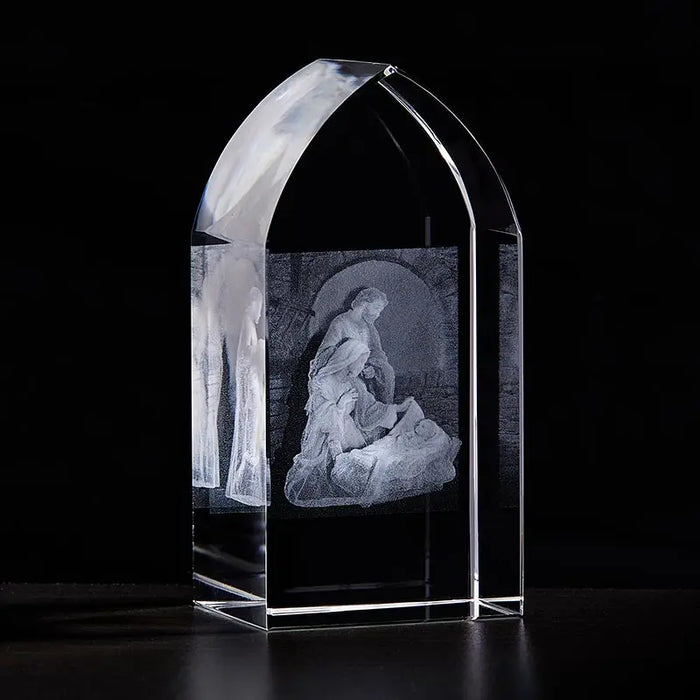 ETCHED GLASS HOLY FAMILY