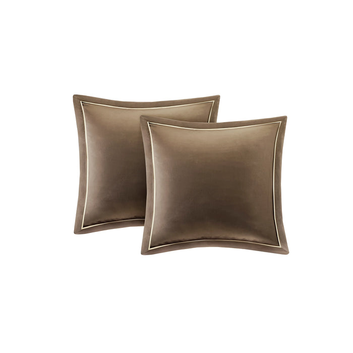 EMBROIDERED QUILTED CHARMEUSE 9-PIECE COMFORTER SET