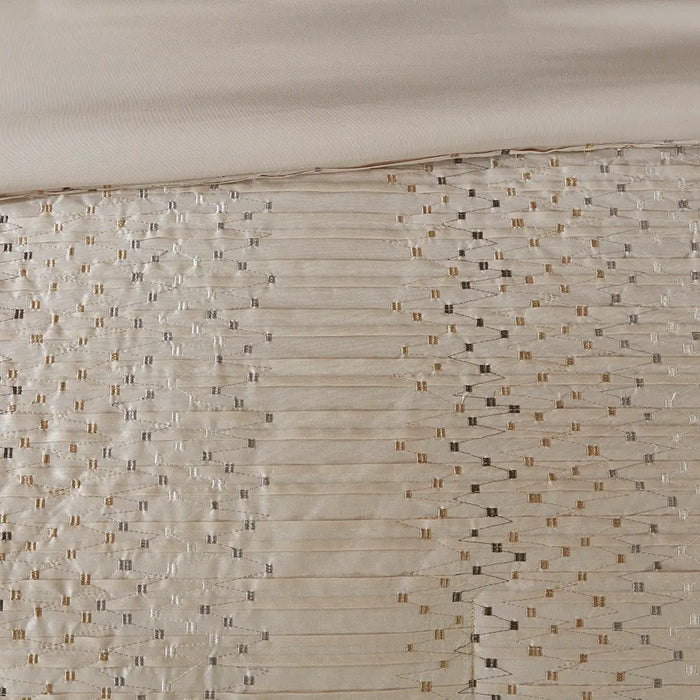 GOLD THREAD DAMASK 12-PIECE COMPLETE COMFORTER SET