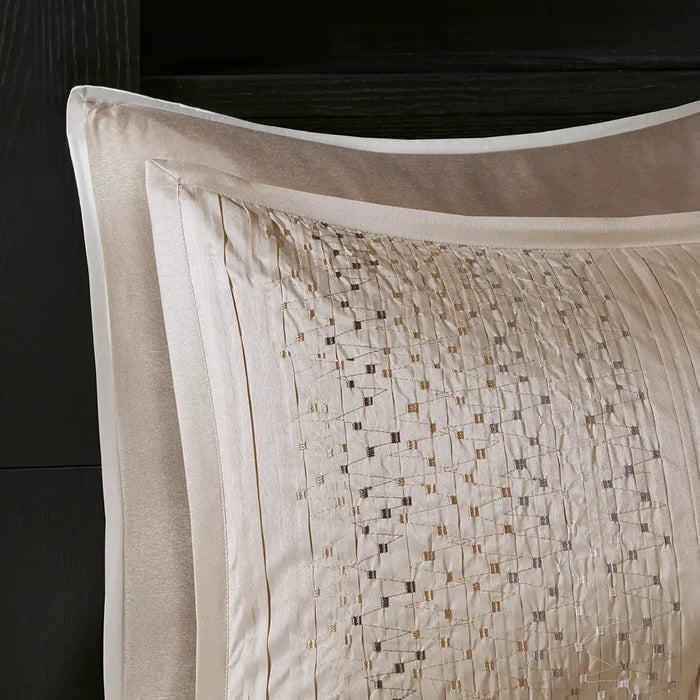 GOLD THREAD DAMASK 12-PIECE COMPLETE COMFORTER SET