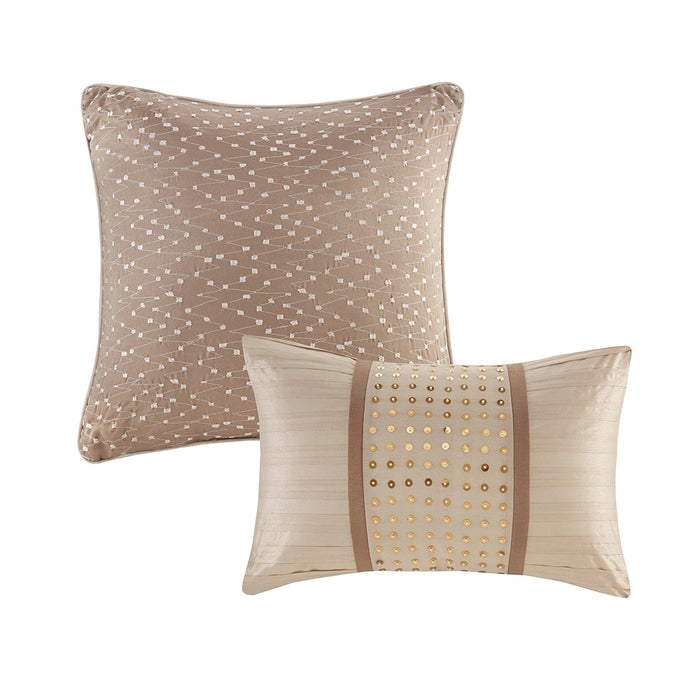 GOLD THREAD DAMASK 12-PIECE COMPLETE COMFORTER SET