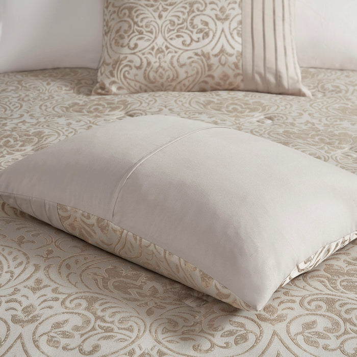 GOLD THREAD DAMASK 12-PIECE COMPLETE COMFORTER SET