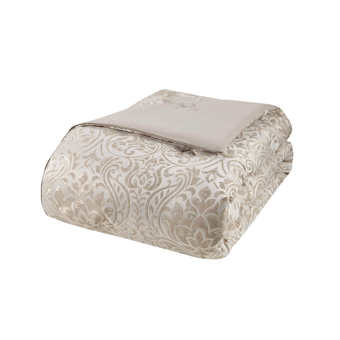 GOLD THREAD DAMASK 12-PIECE COMPLETE COMFORTER SET