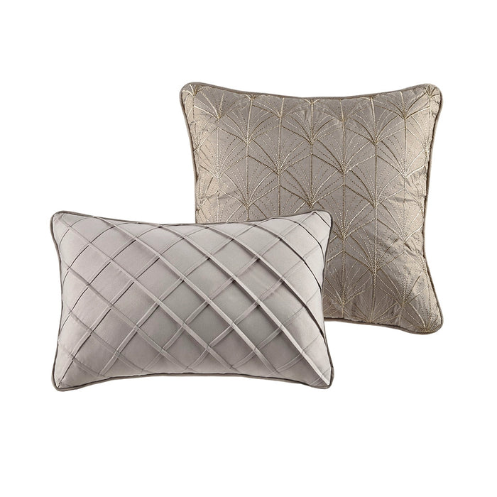 GOLD THREAD DAMASK 12-PIECE COMPLETE COMFORTER SET