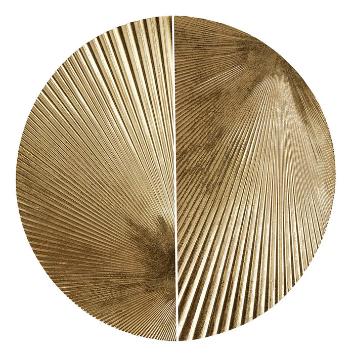 HALF MOON PHRASES ROUND 2-PIECE METAL WALL DECOR SET, GOLD