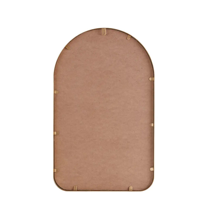 GOLD FLORAL IRON FRAMED ARCHED METAL WALL MIRROR HOME DECOR