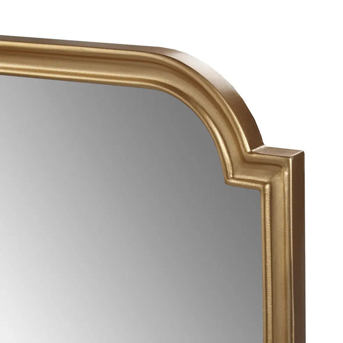 GOLD SCALLOPED WOOD WALL MIRROR HOME DECOR