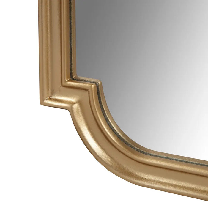 GOLD SCALLOPED WOOD WALL MIRROR HOME DECOR