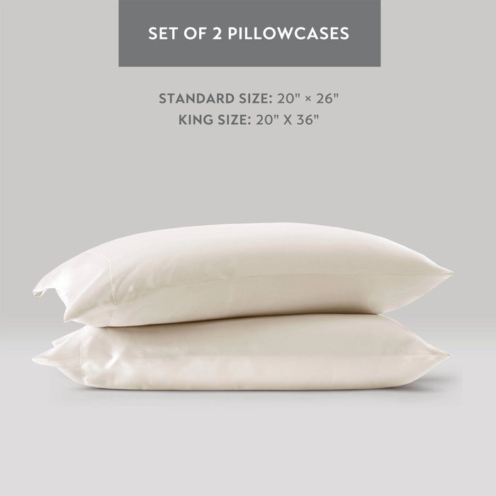 LUXURY SATIN 6-PIECE SHEET SET, IVORY