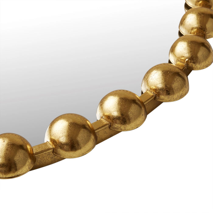 ROUND IRON FRAMED WALL DECOR MIRROR, GOLD