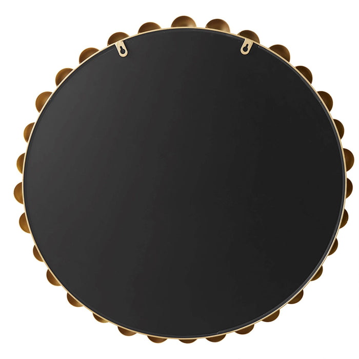 ROUND IRON FRAMED WALL DECOR MIRROR, GOLD