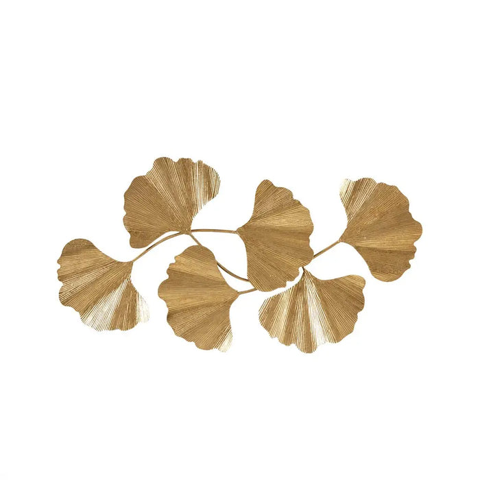 GOLD GINKGO LEAVES METAL WALL DECOR ART