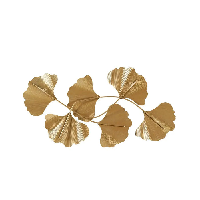 GOLD GINKGO LEAVES METAL WALL DECOR ART