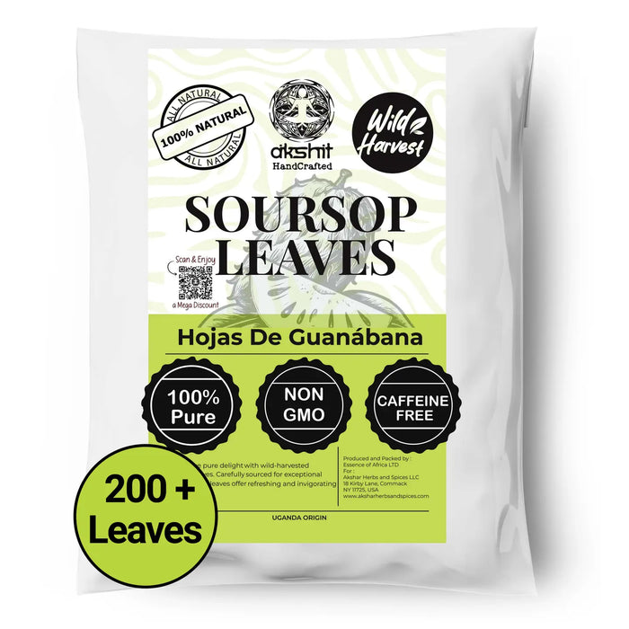200+ SOURSOP LEAVES, HOJAS DE GUANABANA DRIED GRAVIOLA LEAVES - CASE OF 12