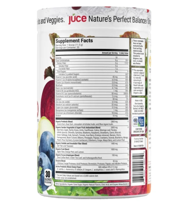 TERRA KAI USDA ORGANIC JUCE SUPER FRUIT & VEGGIE POWDER, 12.2 OUNCES