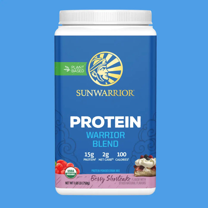 WARRIOR BLEND BERRY SHORTCAKE PROTEIN - PEA PROTEIN POWDER 375G - CASE OF 3