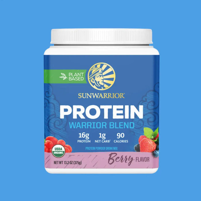 WARRIOR BLEND BERRY SHORTCAKE PROTEIN - PEA PROTEIN POWDER 375G - CASE OF 3