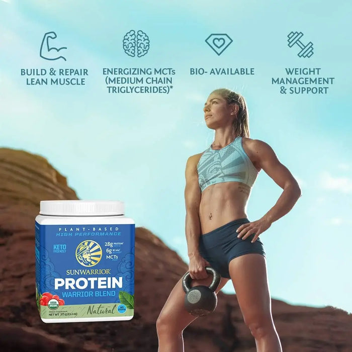 WARRIOR BLEND UNFLAVORED PROTEIN - PEA PROTEIN POWDER 375G - CASE OF 3
