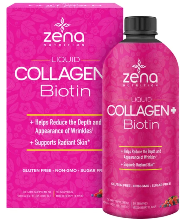 ZENA LIQUID COLLAGEN + BIOTIN, 30 FLUID OUNCES