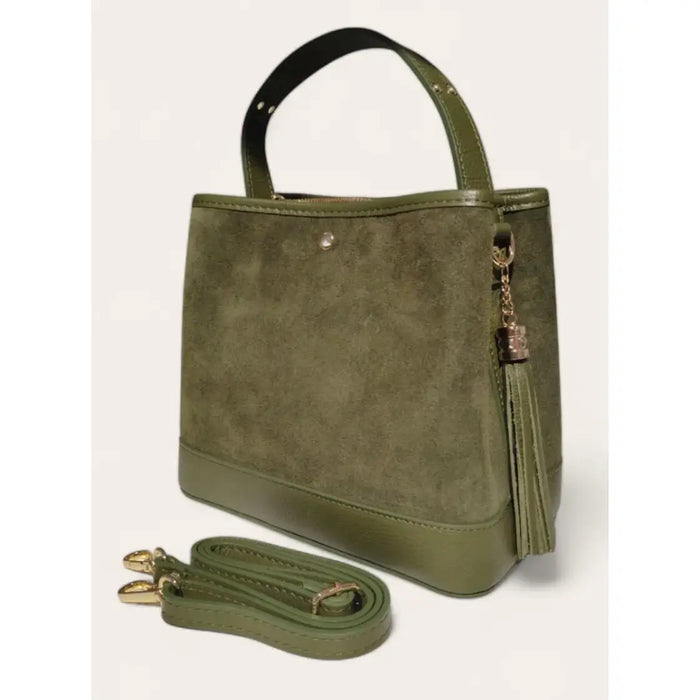 NEW! GIT19O ITALIAN OLIVE SUEDE & LEATHER BAG