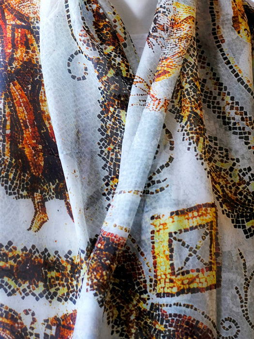 SILK CHIFFON SCARF "GANYMEDE" 180CMX65CM