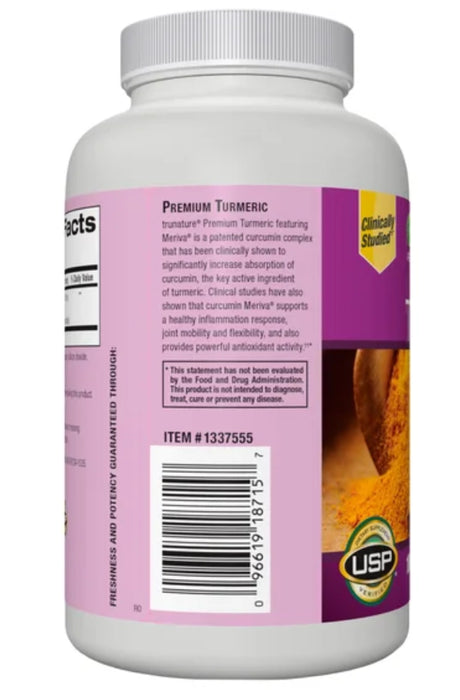 TRUNATURE PREMIUM TURMERIC 1,000 MG., 180 VEGETARIAN CAPSULES
