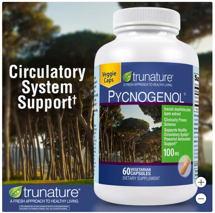 TRUNATURE PYCNOGENOL 100 MG, 60 VEGETARIAN CAPSULES